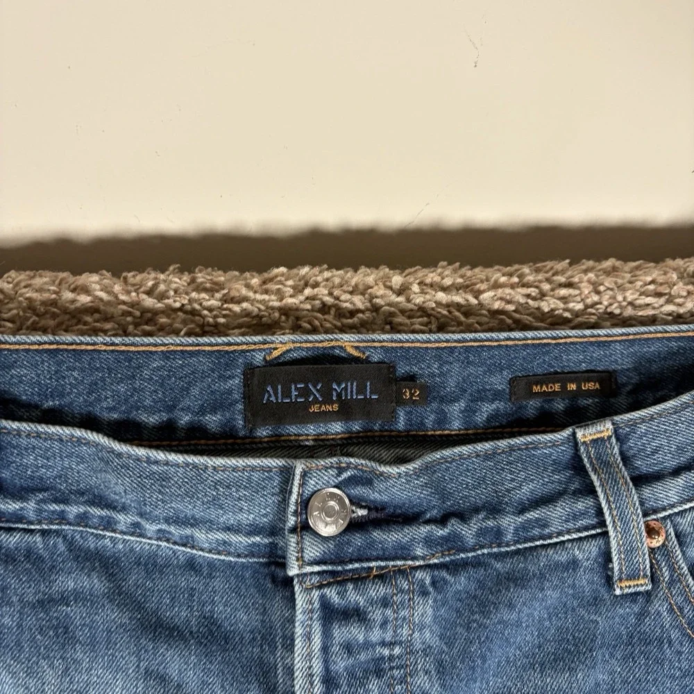 Alex Mill The Bev Relaxed High Waist Straight Blue Washed Women Jeans Sz 32